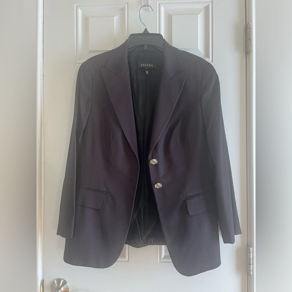 Escada Blazer Dark Purple, Size 42 (6 US) Worn Once, Perfect Condition.